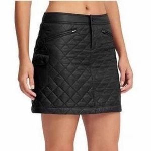 Athleta Snow Stomper Quilted Primaloft Skirt, Ski Black Cargo Pocket Size 8